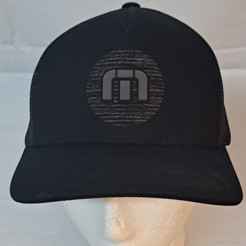 Travis Mathew Men's Golf Hat Adjustable Black Embroidered Logo One Size